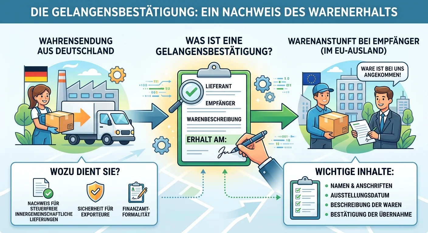 Steuerfachangestellte: Gelangensbestätigung – Definition, Zweck und Bedeutung – einfach erklärt