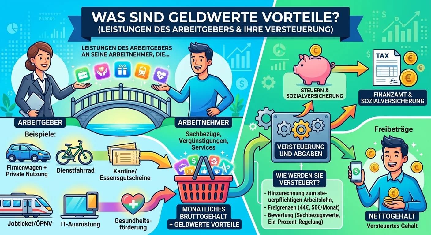 Steuerfachangestellte: Geldwerte Vorteile: Definition, Arten & Versteuerung – einfach erklärt