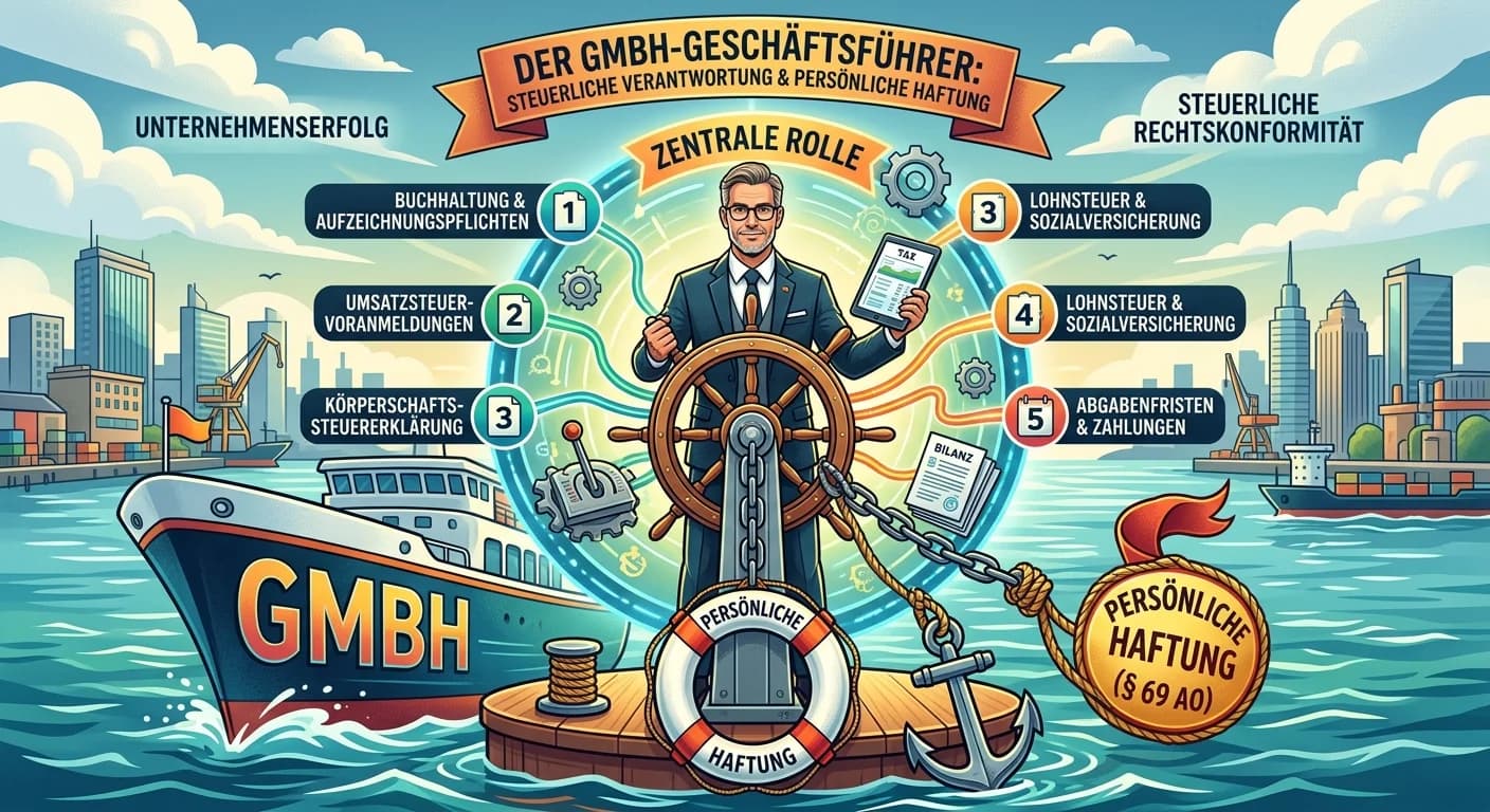 Steuerfachangestellte: Geschäftsführer-Rolle bei steuerlichen Pflichten der GmbH – einfach erklärt