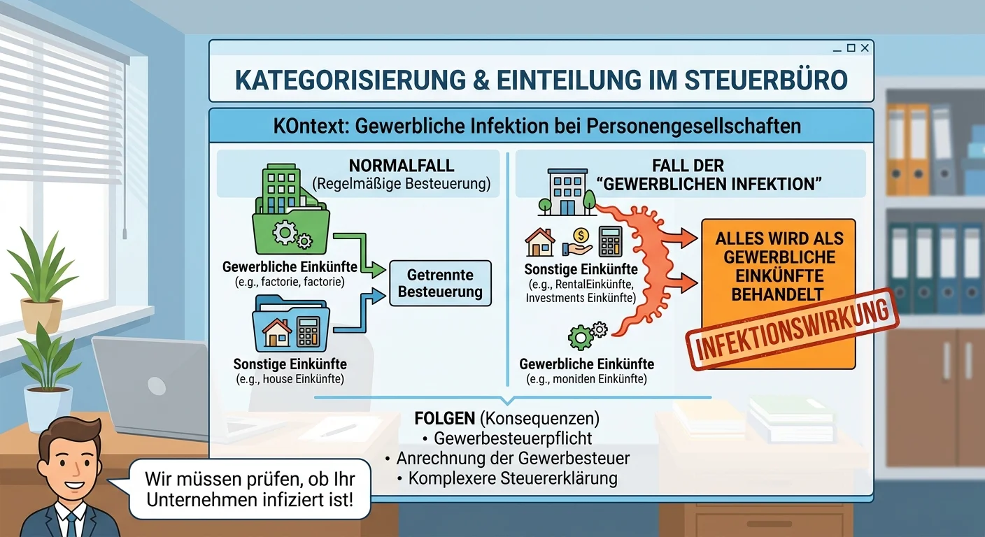 Steuerfachangestellte: Gewerbliche Infektion bei Personengesellschaften – einfach erklärt