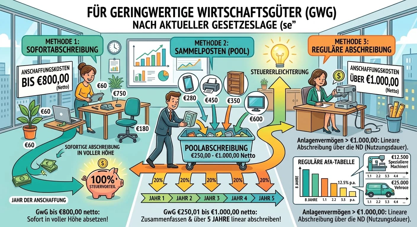 Steuerfachangestellte: GWG Abschreibungsmöglichkeiten nach aktueller Gesetzeslage – einfach erklärt