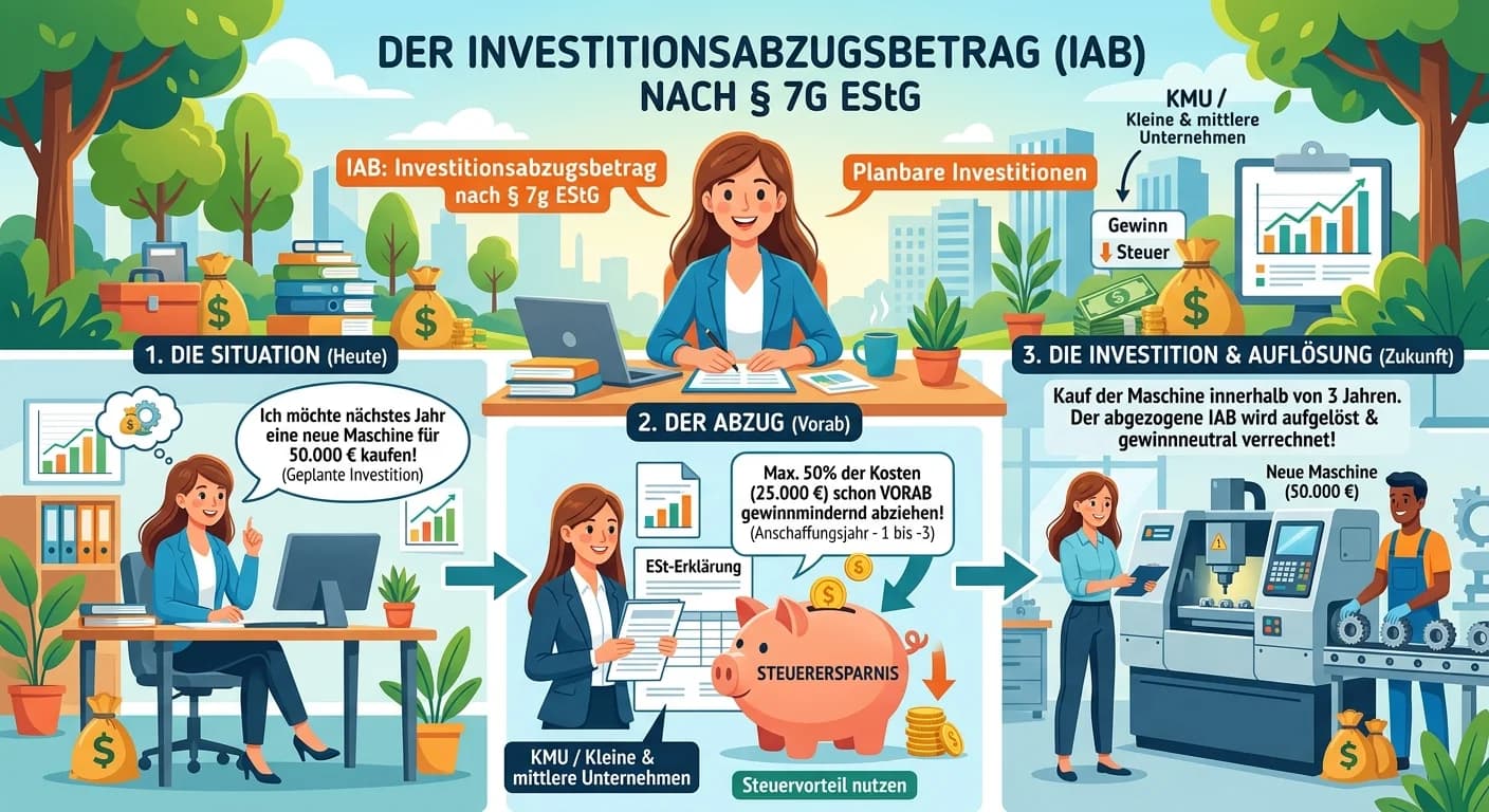 Steuerfachangestellte: Investitionsabzugsbetrag (IAB) § 7g EStG für KMU – einfach erklärt