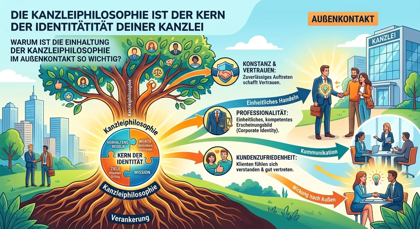 Steuerfachangestellte: Kanzleiphilosophie im Außenkontakt – einfach erklärt