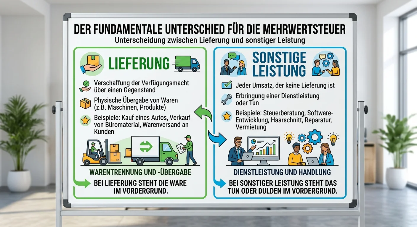 Steuerfachangestellte: Lieferung vs. sonstige Leistung in der Umsatzsteuer – einfach erklärt