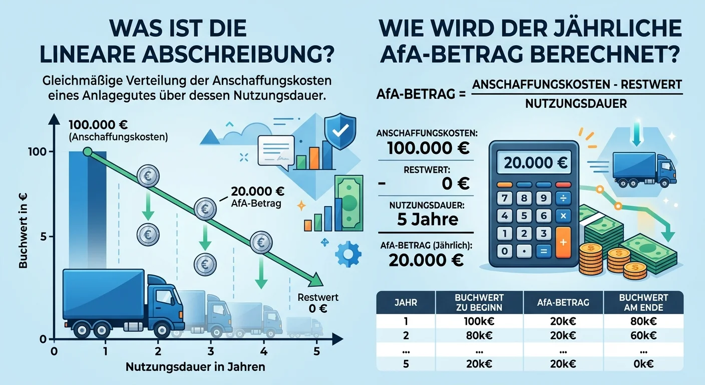 Steuerfachangestellte: Lineare Abschreibung & jährlicher AfA-Betrag berechnen – einfach erklärt