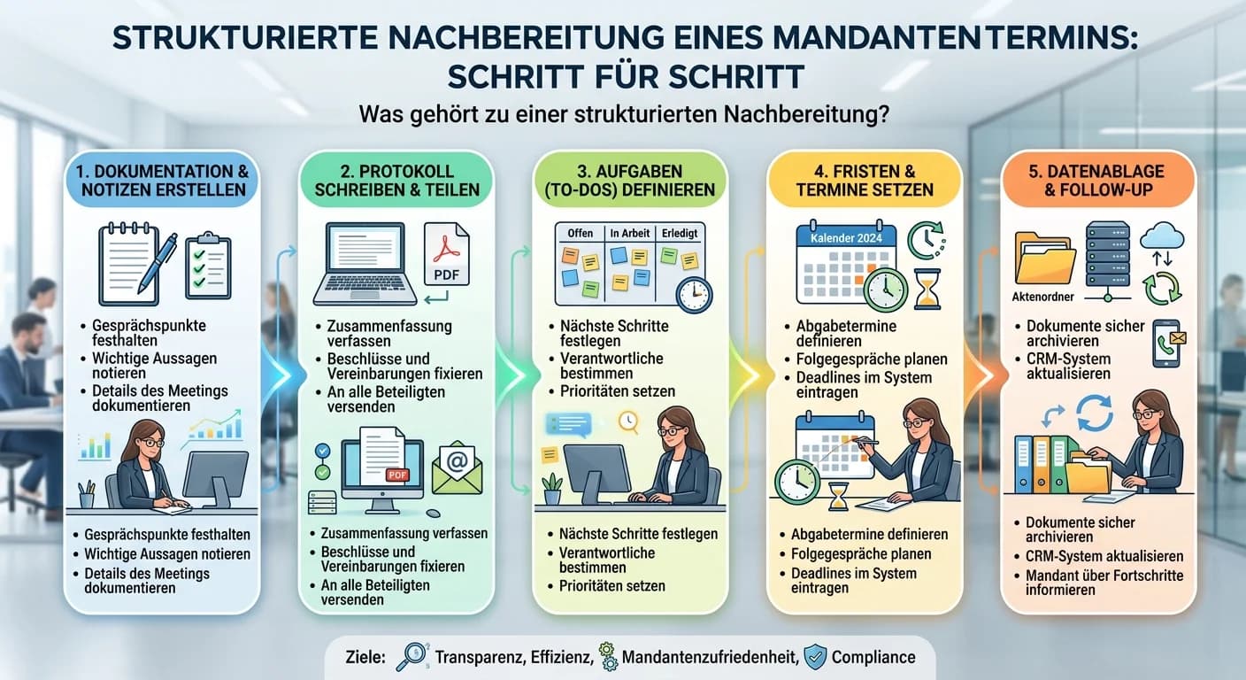 Steuerfachangestellte: Mandantentermin Nachbereitung strukturieren – einfach erklärt