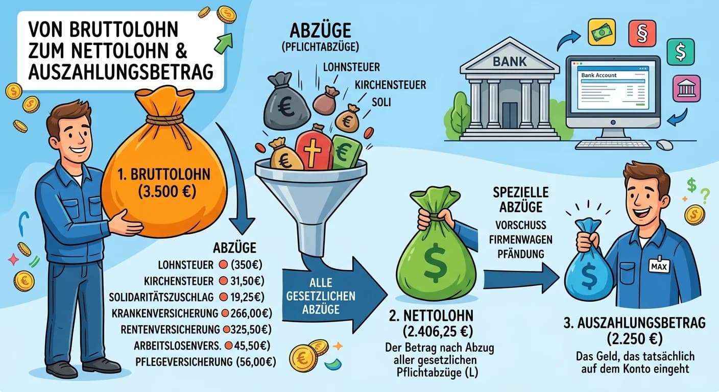 Steuerfachangestellte: Nettolohn vs. Auszahlungsbetrag – einfach erklärt