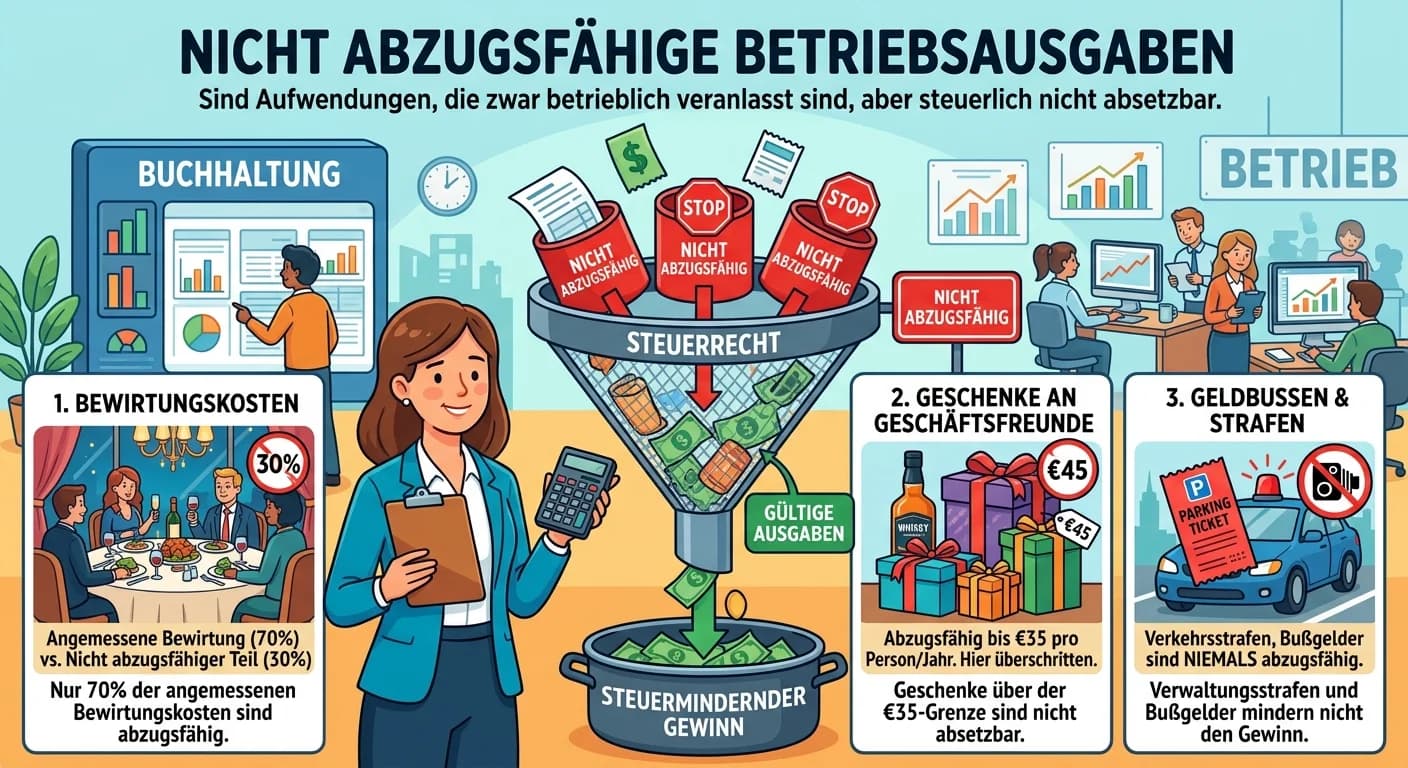 Steuerfachangestellte: Nicht abzugsfähige Betriebsausgaben Beispiele – einfach erklärt