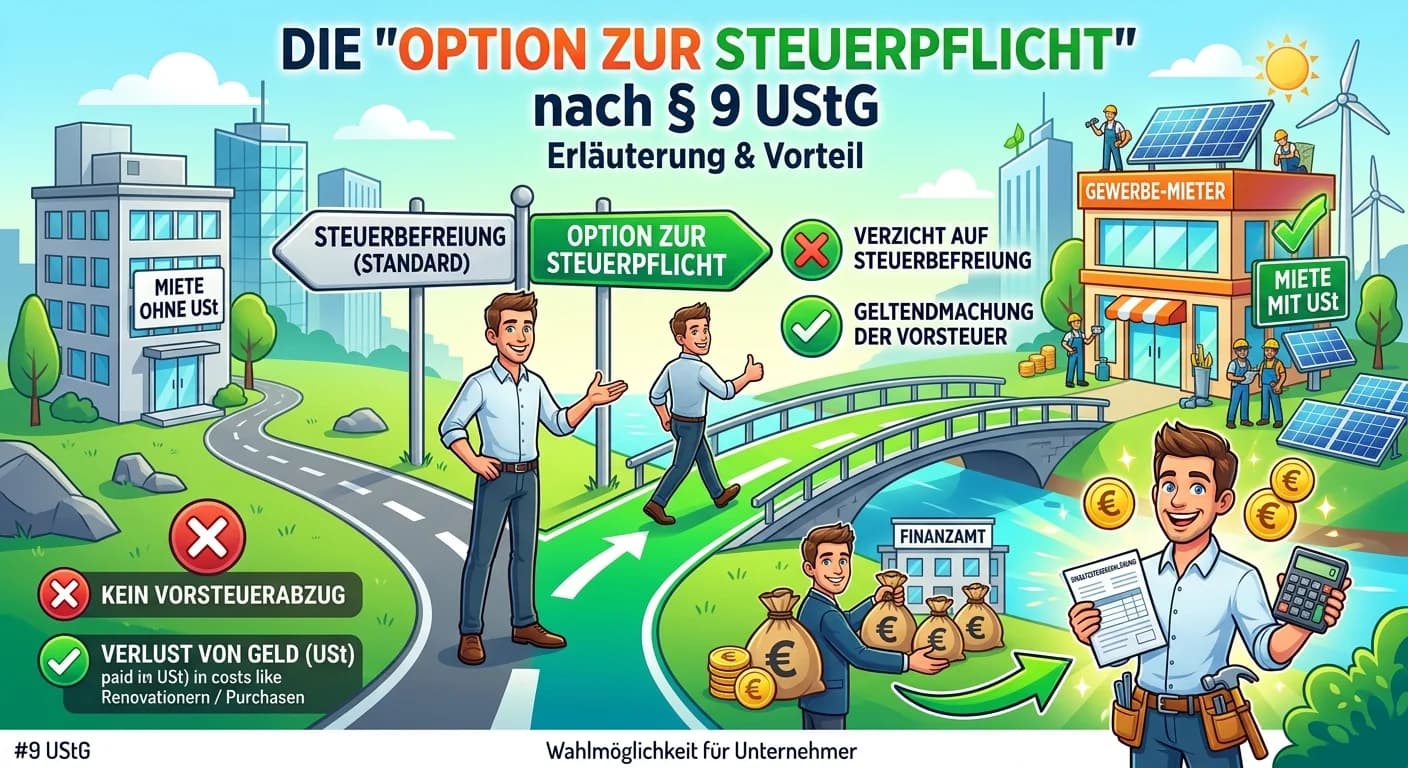 Steuerfachangestellte: Option zur Steuerpflicht § 9 UStG – einfach erklärt