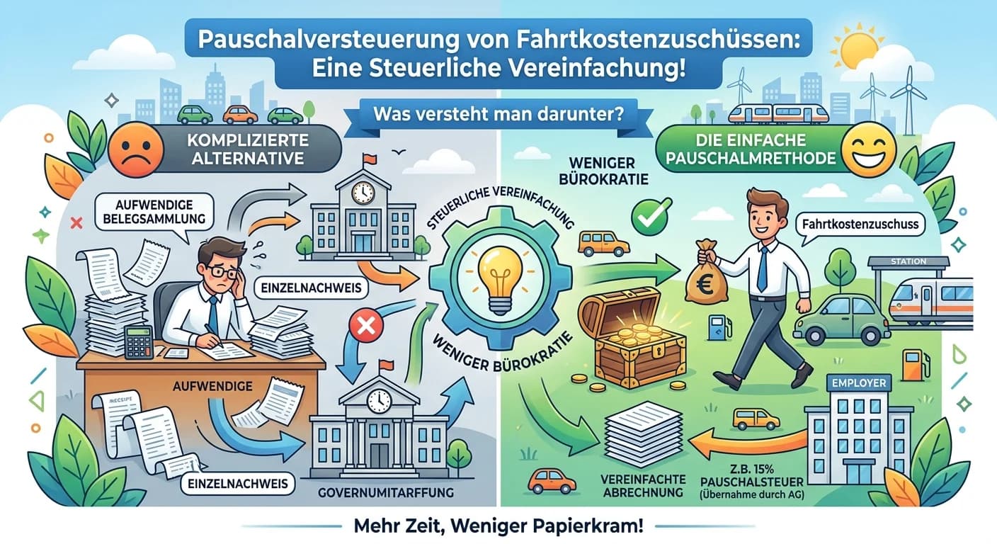 Steuerfachangestellte: Pauschalversteuerung Fahrtkostenzuschüsse – einfach erklärt