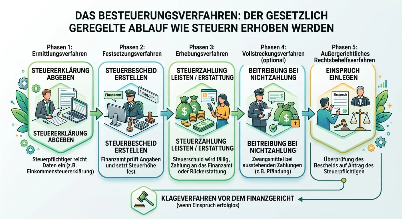 Steuerfachangestellte: Phasen des Besteuerungsverfahrens – einfach erklärt