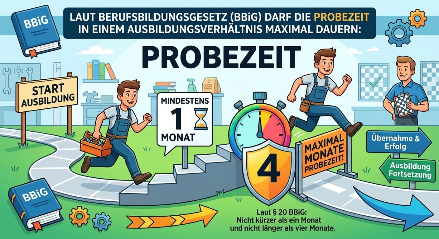 Steuerfachangestellte: Probezeit Dauer laut BBiG maximal vier Monate – einfach erklärt
