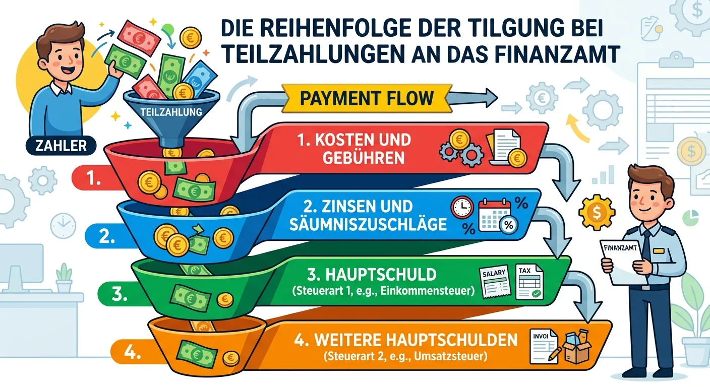 Steuerfachangestellte: Reihenfolge der Tilgung bei Teilzahlungen ans Finanzamt – einfach erklärt
