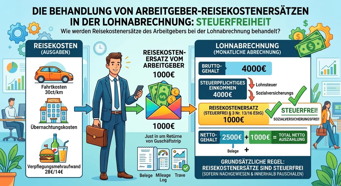 Steuerfachangestellte: Reisekostenersatz des Arbeitgebers in der Lohnabrechnung – einfach erklärt