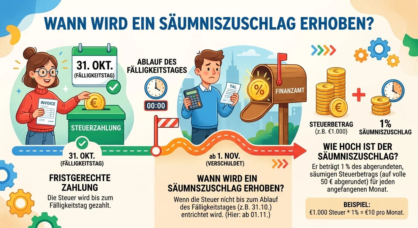 Steuerfachangestellte: Säumniszuschlag: Erhebung, Höhe und Schonfrist – einfach erklärt