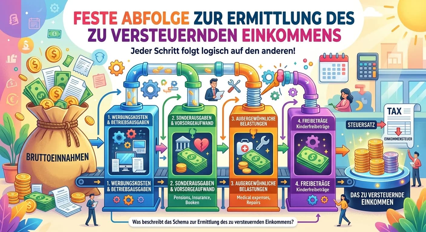 Steuerfachangestellte: Schema zur Ermittlung des zu versteuernden Einkommens – einfach erklärt