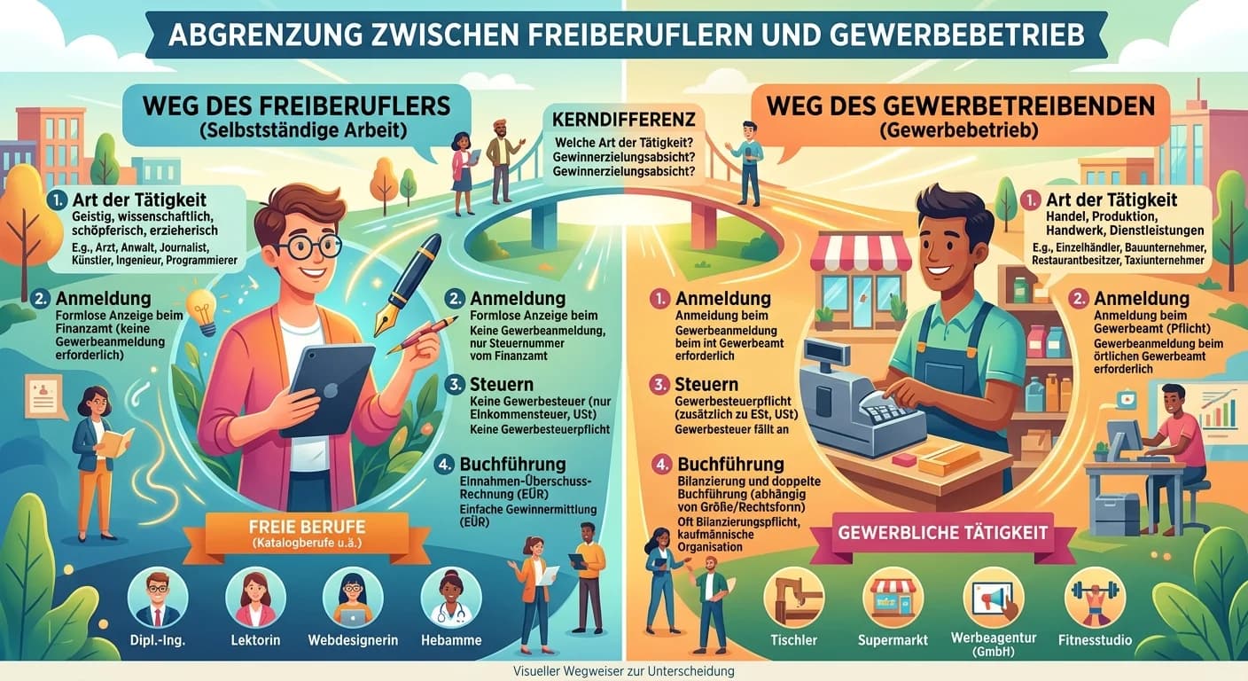 Steuerfachangestellte: Selbstständige Arbeit vs. Gewerbebetrieb Abgrenzung – einfach erklärt