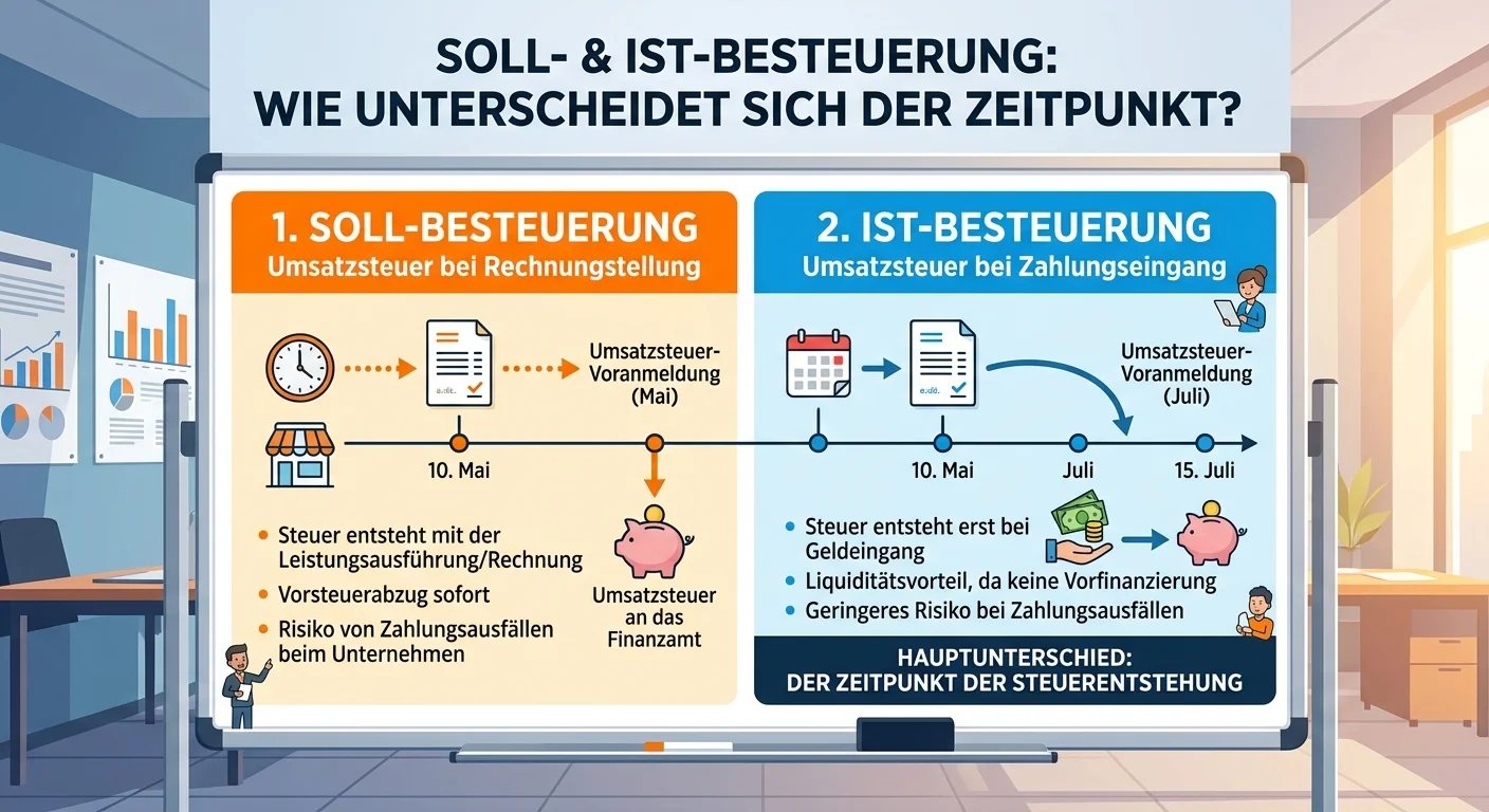 Steuerfachangestellte: Soll- vs. Ist-Besteuerung der Umsatzsteuer – einfach erklärt