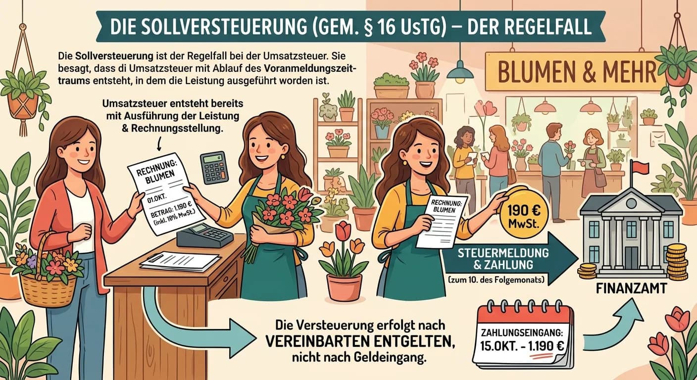 Steuerfachangestellte: Sollversteuerung (§ 16 UStG) der Umsatzsteuerschuld – einfach erklärt