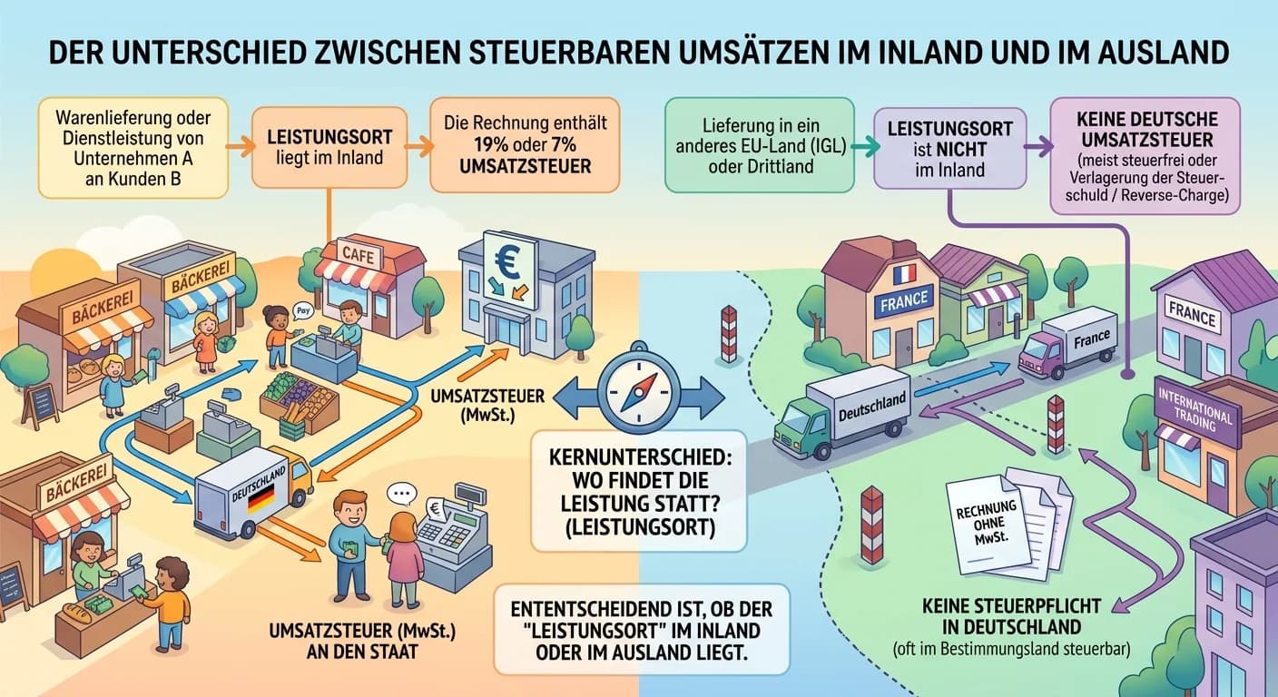Steuerfachangestellte: Steuerbare Umsätze: Inland vs. Ausland – einfach erklärt