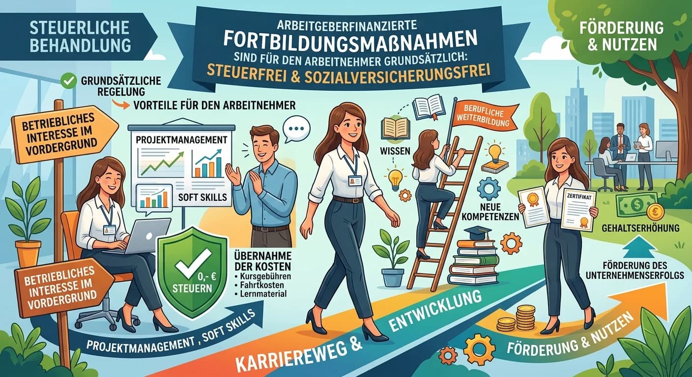 Steuerfachangestellte: Steuerliche Behandlung arbeitgeberfinanzierter Fortbildung – einfach erklärt