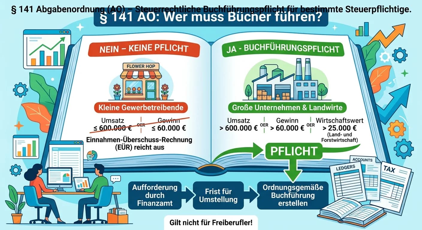 Steuerfachangestellte: Steuerrechtliche Buchführungspflicht nach § 141 AO – einfach erklärt