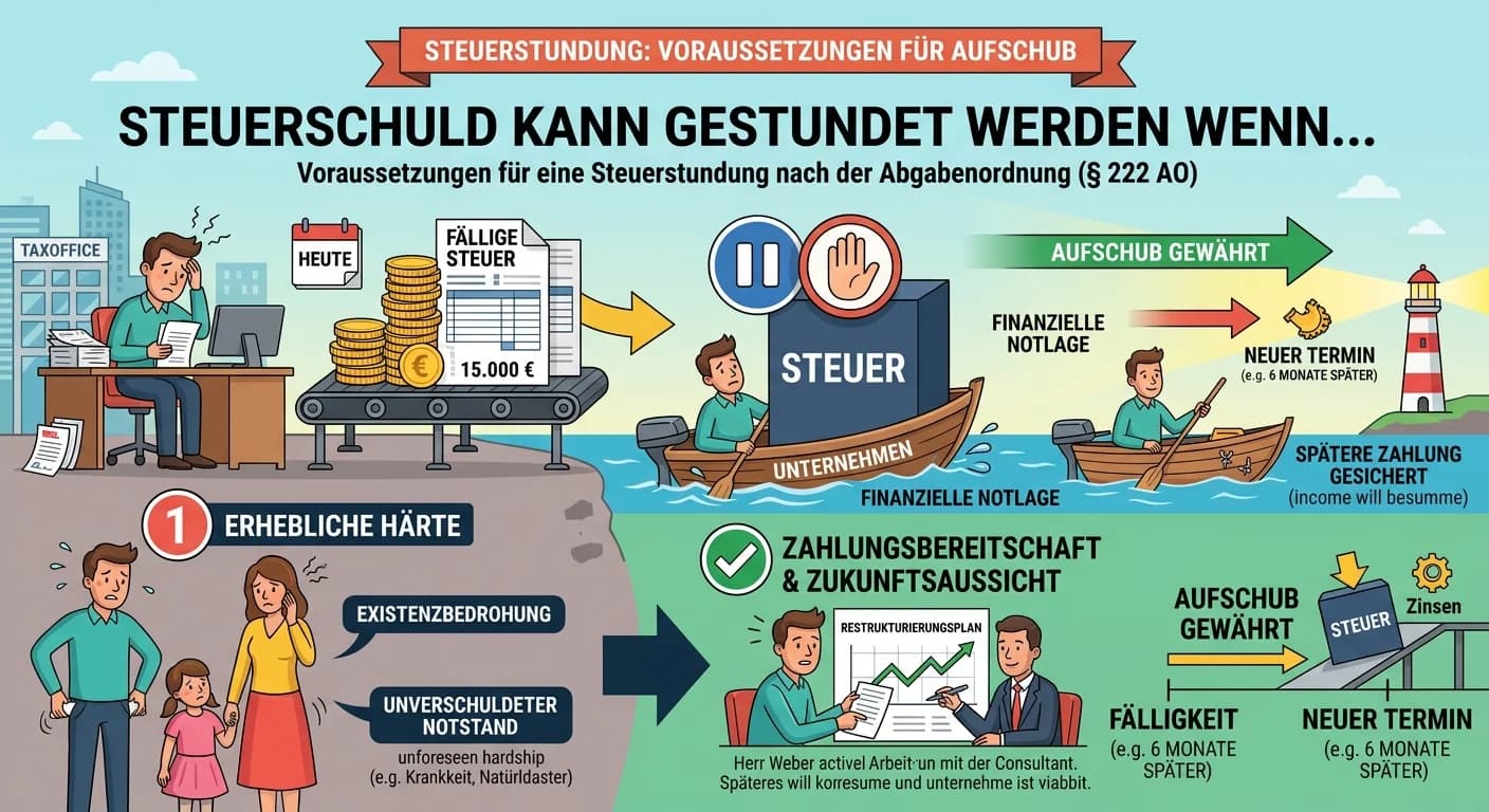 Steuerfachangestellte: Steuerschuld Stundung Voraussetzungen erhebliche Härte – einfach erklärt