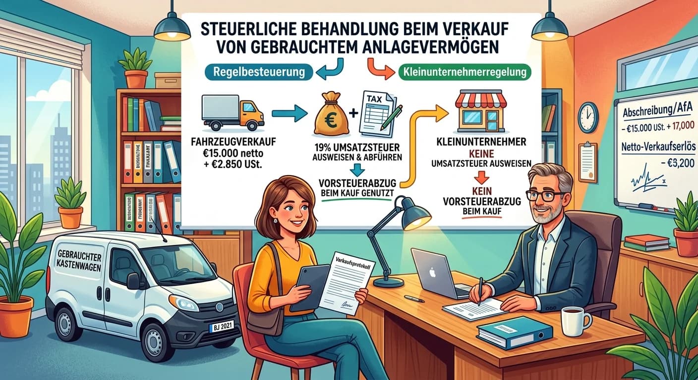 Steuerfachangestellte: Umsatzsteuer beim Verkauf von Anlagevermögen – einfach erklärt