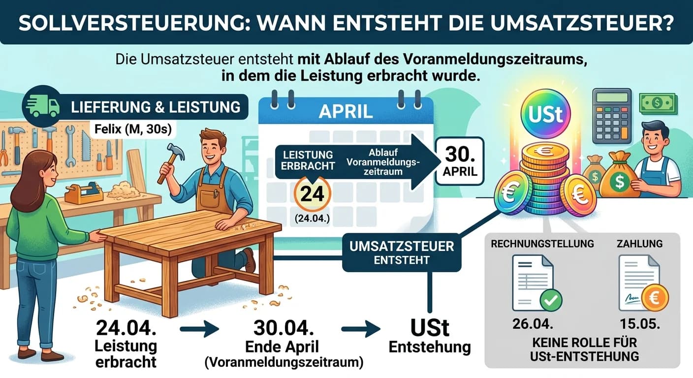 Steuerfachangestellte: Umsatzsteuerentstehung bei Sollversteuerung – einfach erklärt