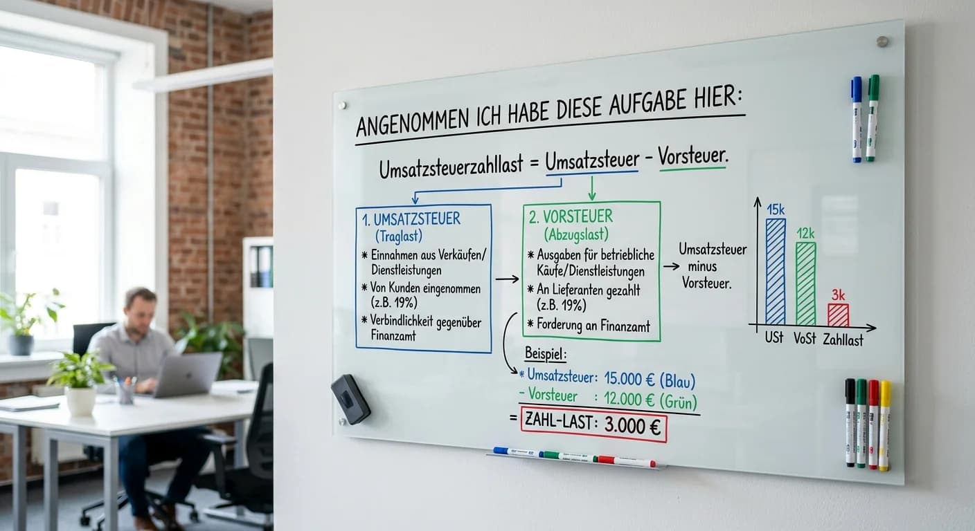 Steuerfachangestellte: Umsatzsteuerzahllast für Voranmeldungszeitraum berechnen – einfach erklärt