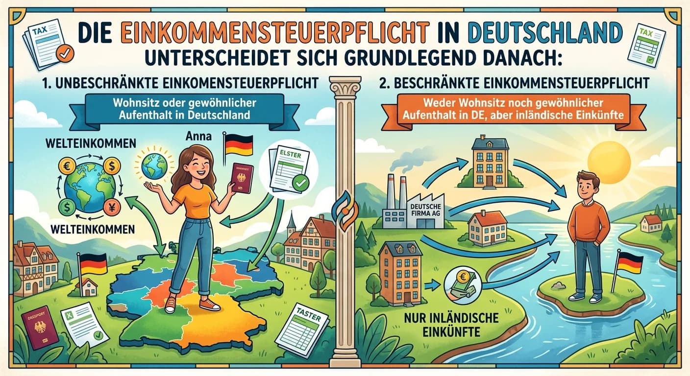 Steuerfachangestellte: Unbeschränkte und beschränkte Einkommensteuerpflicht – einfach erklärt
