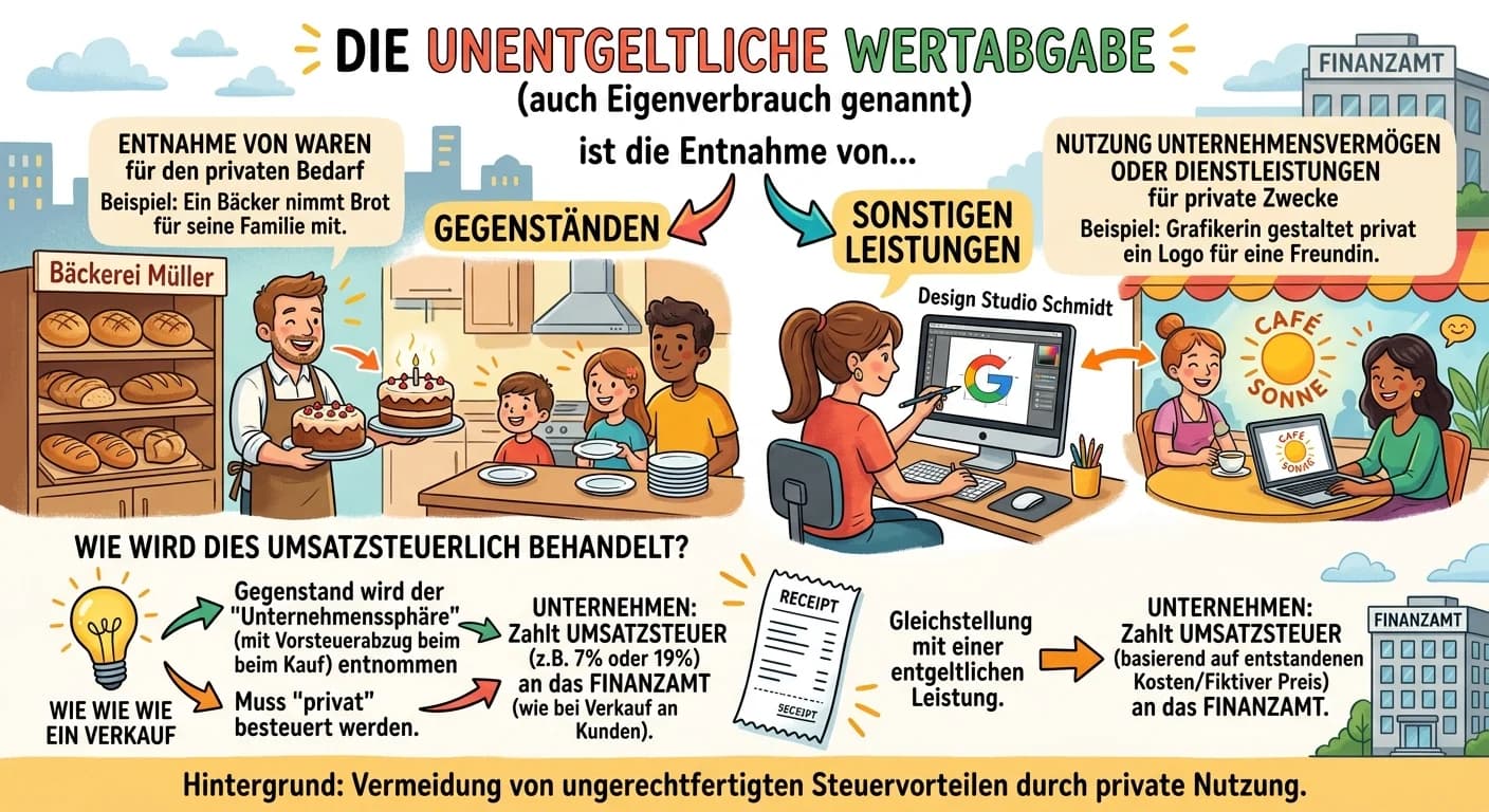 Steuerfachangestellte: Unentgeltliche Wertabgabe umsatzsteuerlich – einfach erklärt