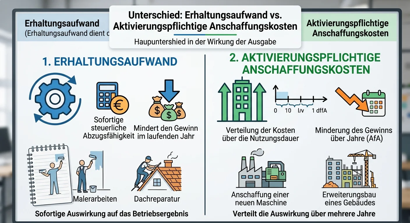 Steuerfachangestellte: Unterscheiden Sie zwischen Erhaltungsaufwand und aktivierun – einfach erklärt