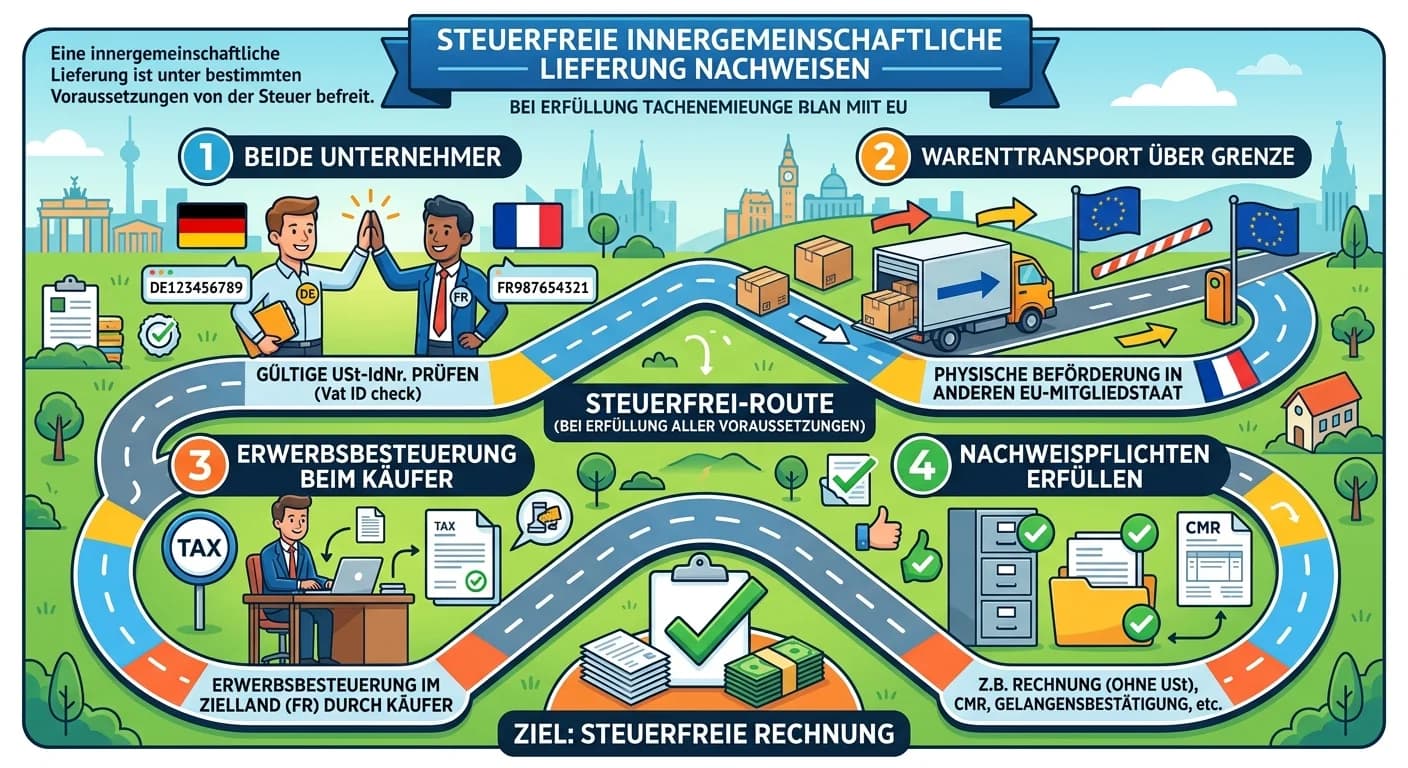Steuerfachangestellte: Voraussetzungen innergemeinschaftliche Lieferung – einfach erklärt