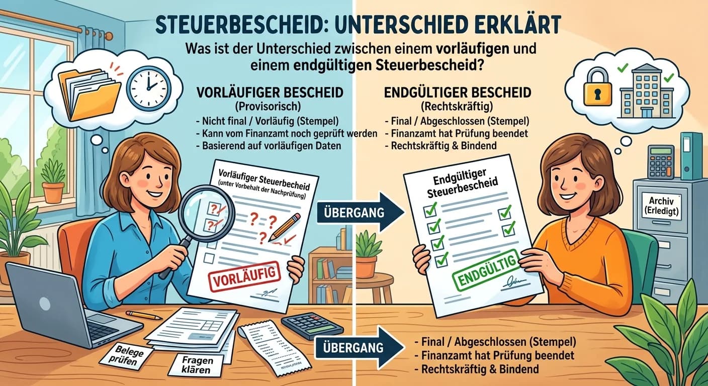 Steuerfachangestellte: Vorläufiger vs. endgültiger Steuerbescheid – einfach erklärt