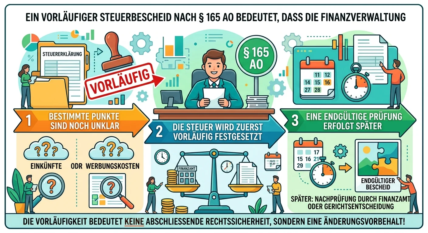 Steuerfachangestellte: Vorläufigkeit eines Steuerbescheids nach § 165 AO – einfach erklärt