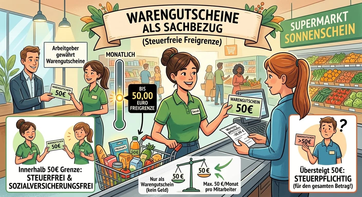 Steuerfachangestellte: Warengutscheine als Sachbezug (50€ Freigrenze) – einfach erklärt