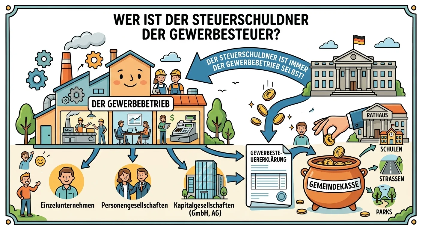 Steuerfachangestellte: Wer ist der Steuerschuldner der Gewerbesteuer? – einfach erklärt