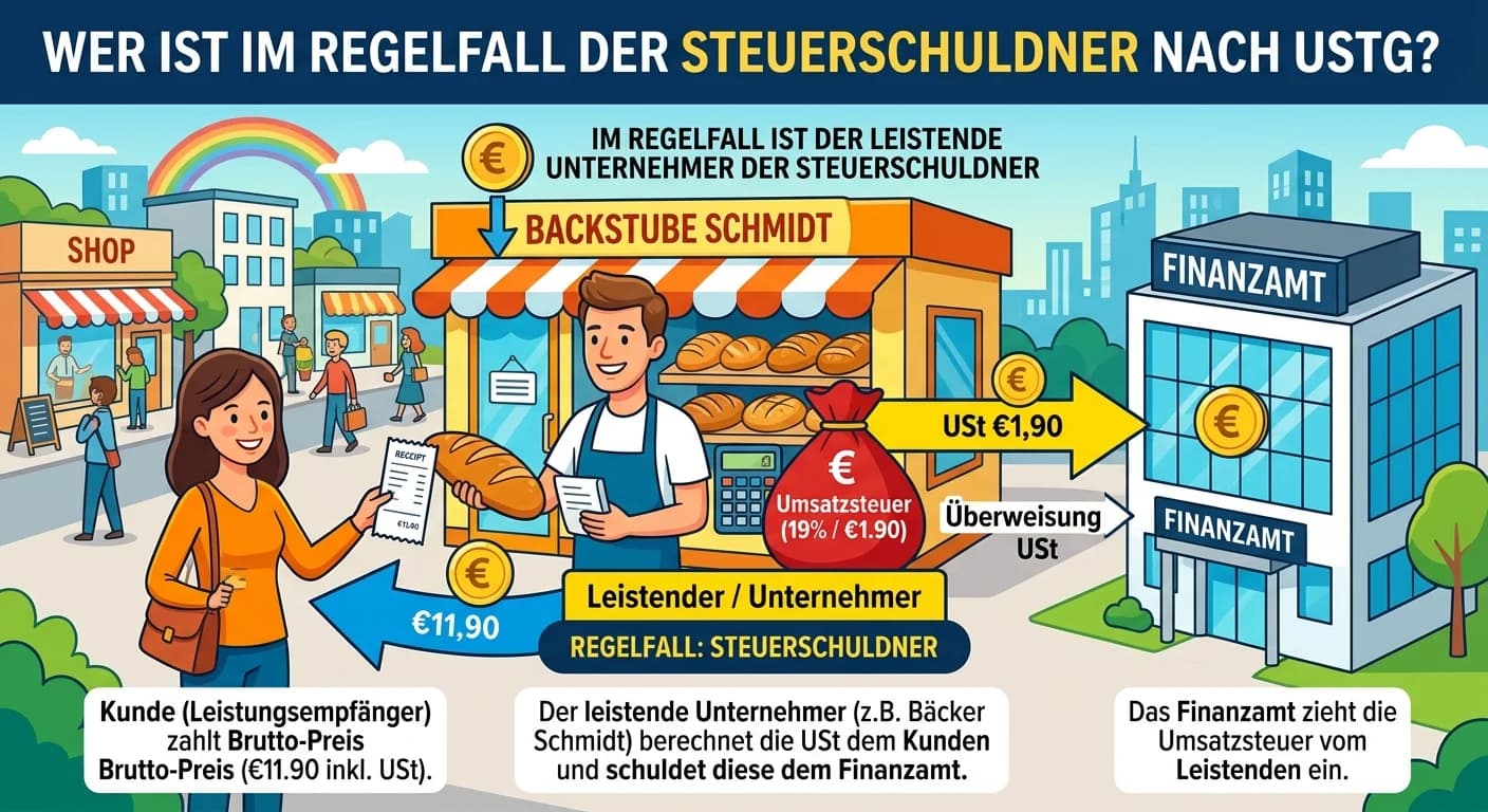 Steuerfachangestellte: Wer ist Steuerschuldner UStG im Regelfall? – einfach erklärt