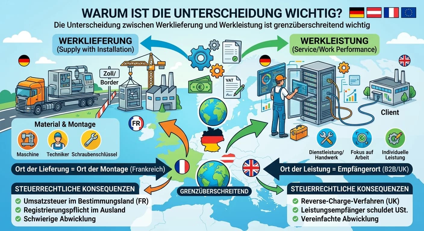 Steuerfachangestellte: Werklieferung vs. Werkleistung grenzüberschreitend wichtig – einfach erklärt
