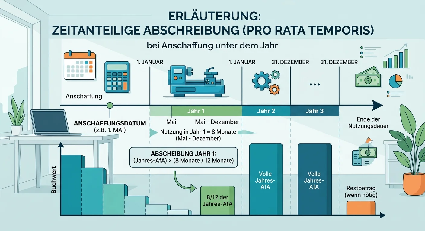 Steuerfachangestellte: Zeitanteilige Abschreibung pro rata temporis – einfach erklärt