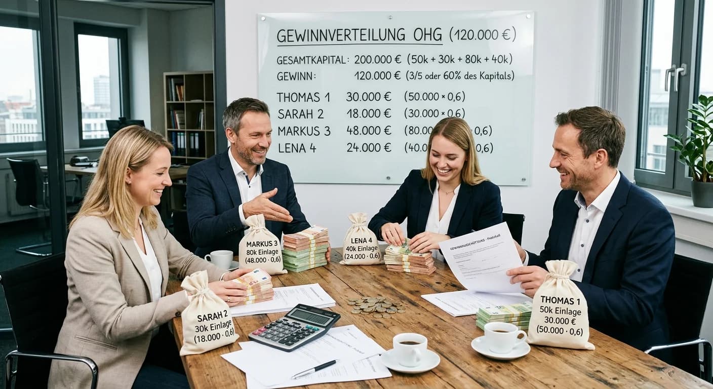 Steuerfachangestellte: OHG Gewinnverteilung nach Kapitalanteilen – einfach erklärt