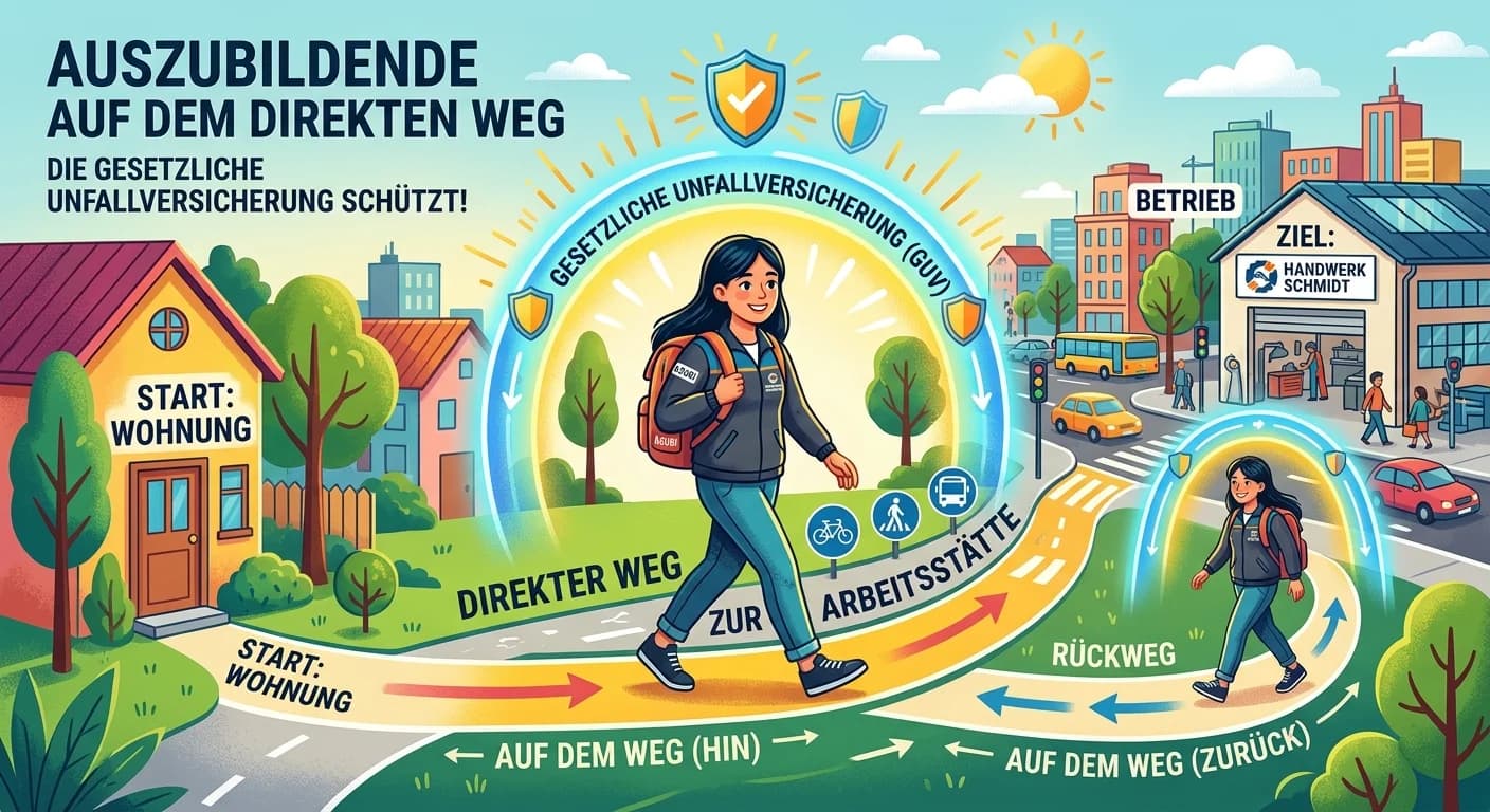 Büromanagement: Versicherung Azubi Arbeitsweg zum Betrieb – einfach erklärt