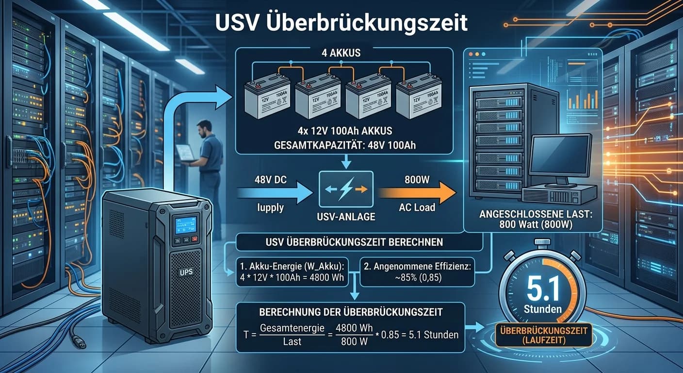 Fachinformatiker: USV-Überbrückungszeit – einfach erklärt