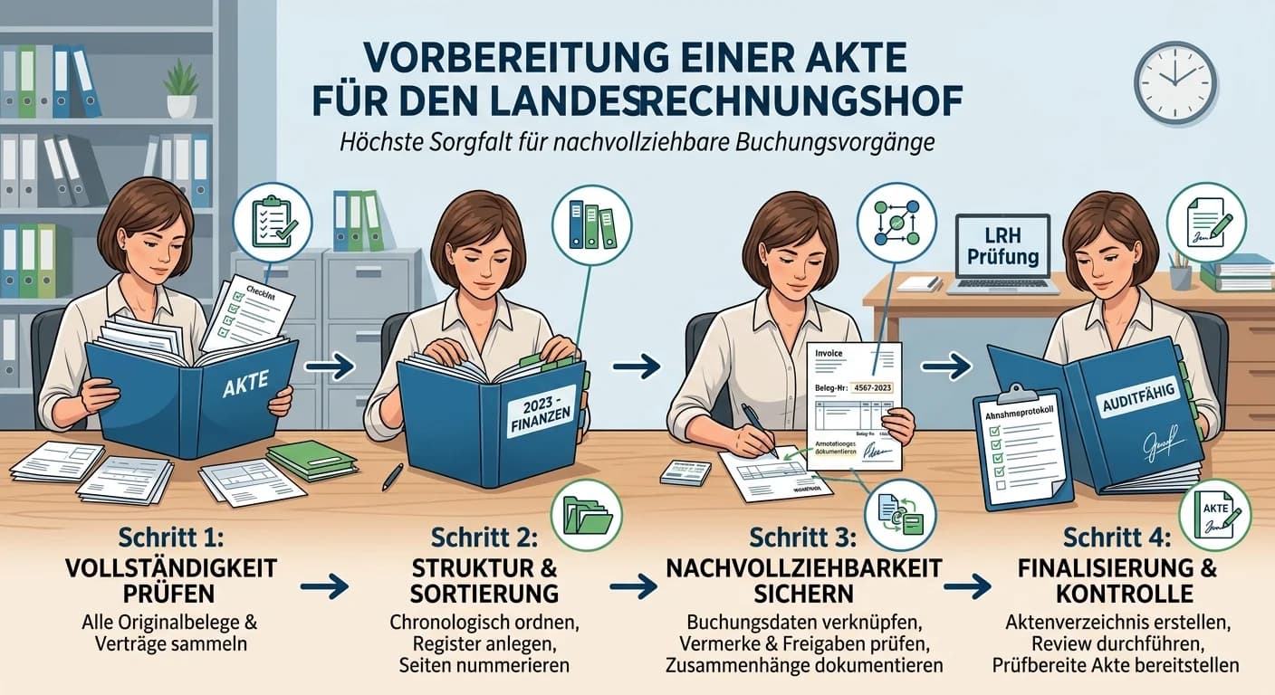 Verwaltungsfachangestellte: Akte für Landesrechnungshof-Prüfung vorbereiten – einfach erklärt