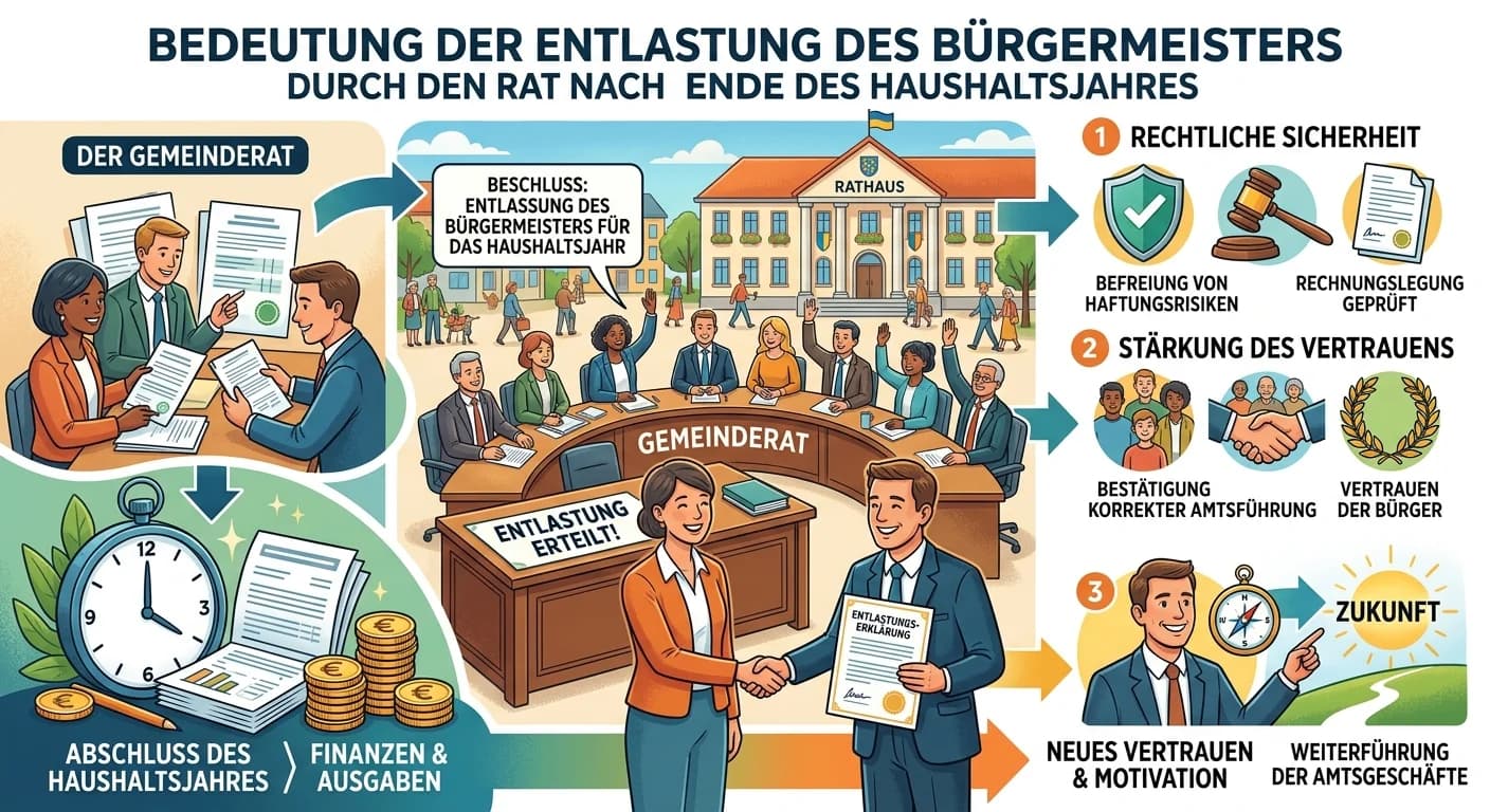 Verwaltungsfachangestellte: Entlastung Bürgermeister durch Rat nach Haushaltsjahr – einfach erklärt