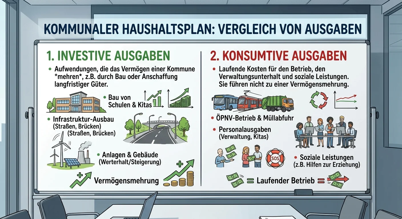 Verwaltungsfachangestellte: Investive vs. konsumtive Ausgaben im Haushalt – einfach erklärt