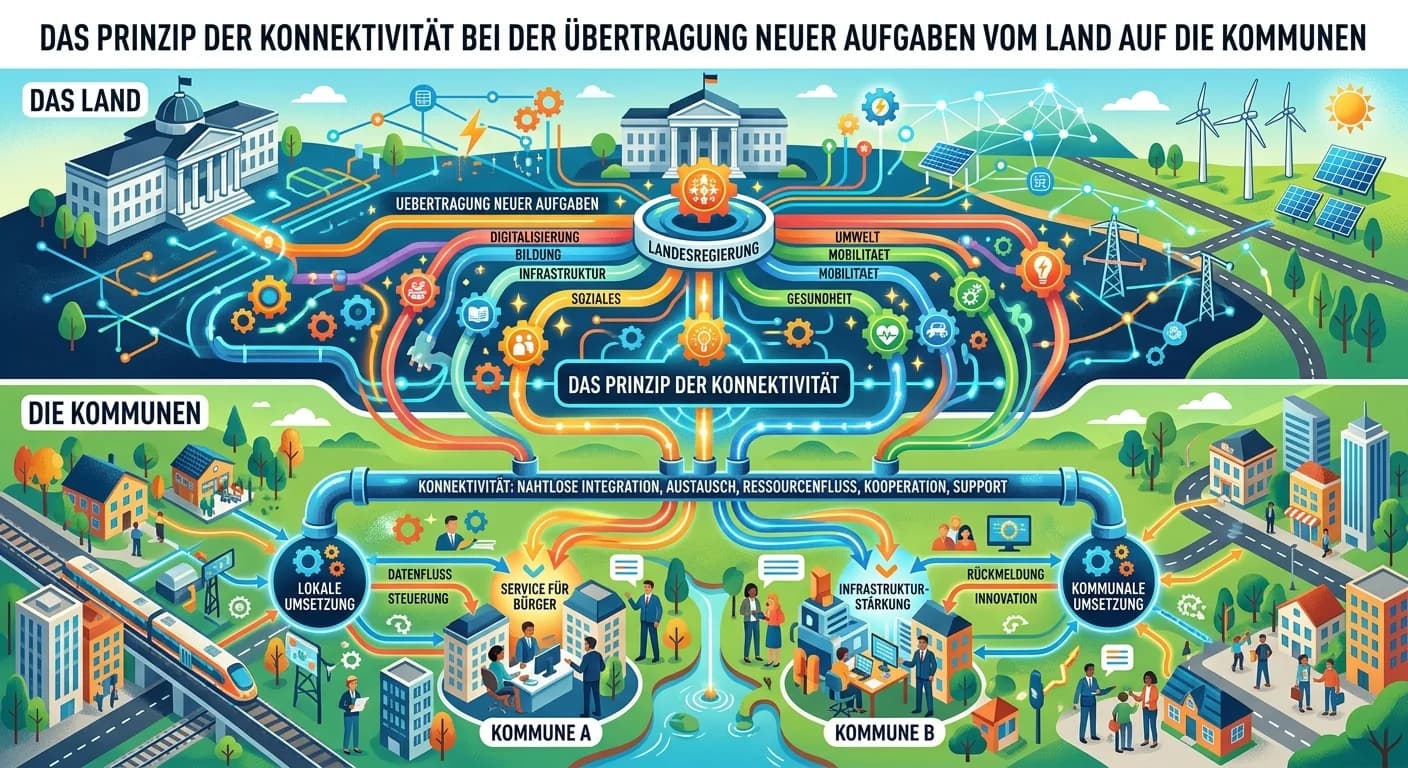 Verwaltungsfachangestellte: Konnektivität bei Aufgabenübertragung Land an Kommunen – einfach erklärt