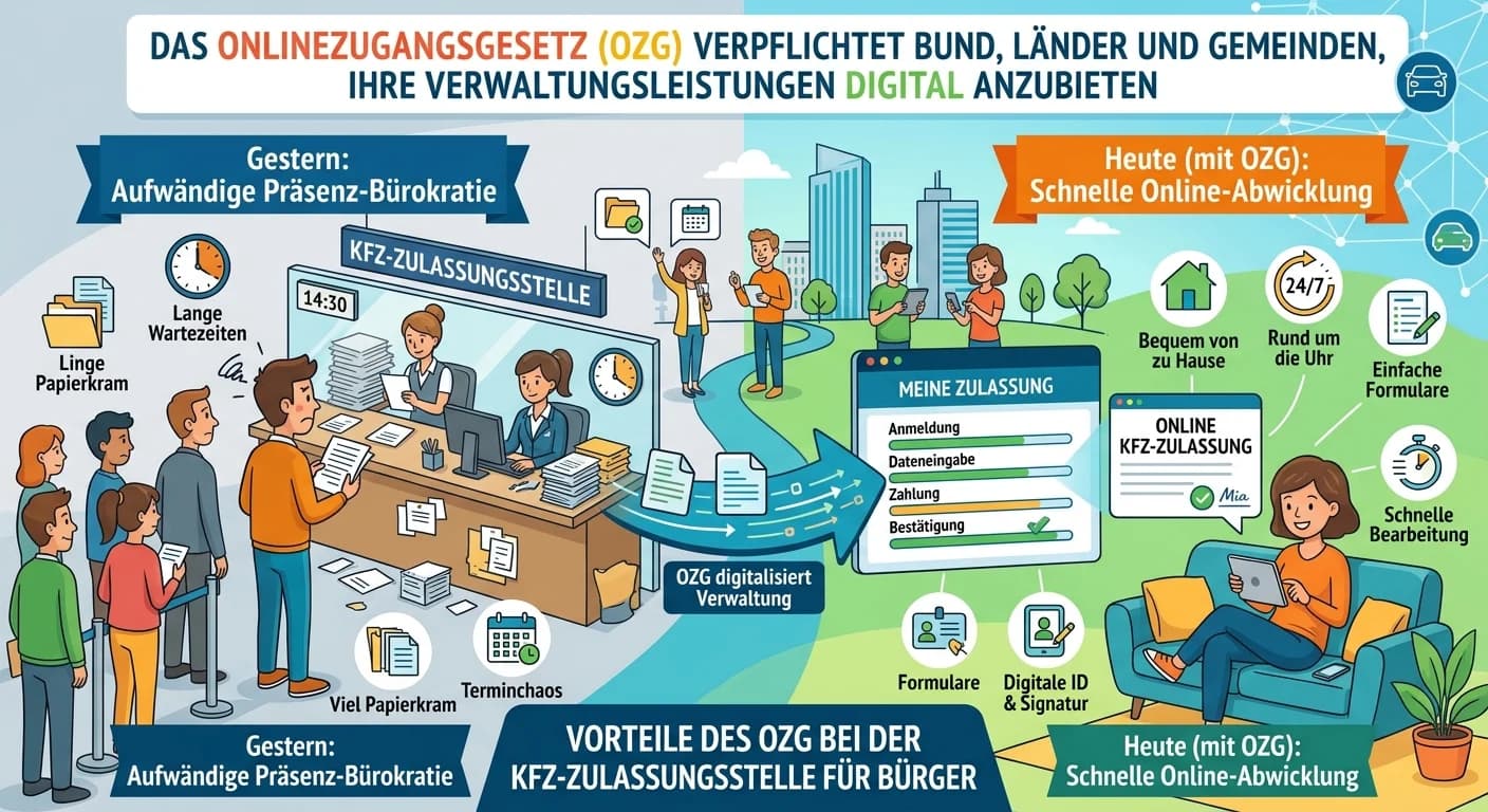 Verwaltungsfachangestellte: OZG-Vorteile für Bürger bei Kfz-Zulassungsstelle – einfach erklärt