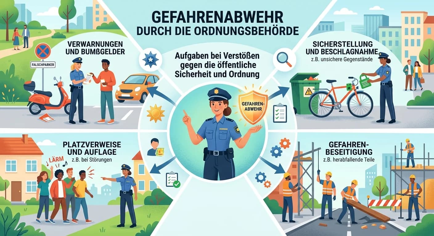 Verwaltungsfachangestellte: Welche Maßnahmen zur Gefahrenabwehr kann die Ordnungsb – einfach erklärt